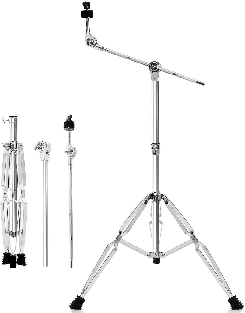 Youeon Cymbal Boom Stand Adjustable Height 30"-58", Double Braced Tripod Cymbal Straight Stand with Non-slip Rubber Feet for Mounting Crash, Ride, Splash Cymbals - Image 1